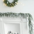 thumbnail image 5 of Snow Flocked Christmas Garland, Artificial Frosted Pine Garland, 70-Inch White Cedar Decor, Indoor Holiday Mantle and Tree Decoration,Vsgery, 5 of 9