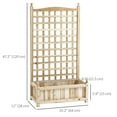 thumbnail image 3 of Outsunny Raised Garden Bed w/ Trellis Wood Garden Planter Box Natural Wood, 3 of 9