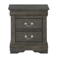 thumbnail image 3 of DUOSONG 2-Drawer Gray Nightstand, 24 x 21 x 15 Inches, 3 of 8