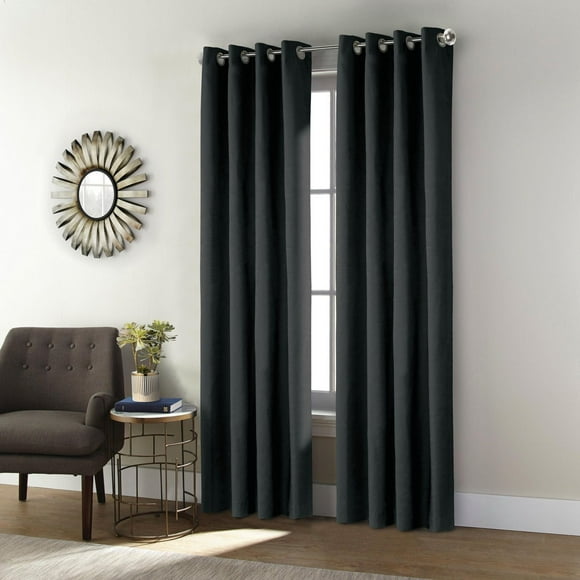Liama pair de rideaux à oeillets 100% opaques par Thermaplus - 52 po x 95 po, noir