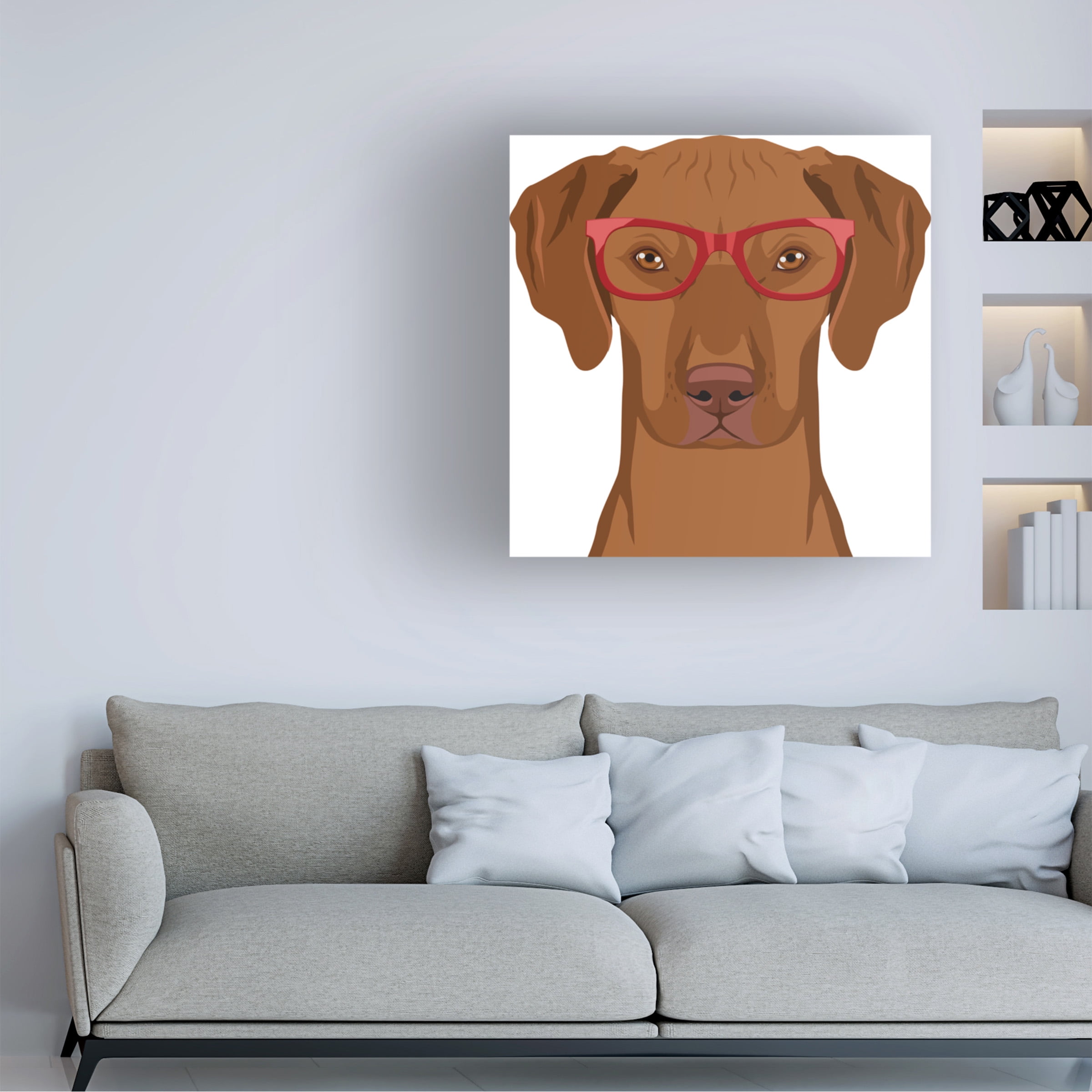 Furbaby Affiliates 'Vizsla Wearing Hipster Glasses' Canvas Art