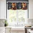 thumbnail image 3 of Snowflake Highland Cow Kitchen Curtains and Valances Set, Candle Pine Tree Merry Christmas Rod Pocket Window Valance 18 Inch Window Curtain Panels for Living Room Bedroom Laundry, 27.5x24in, 3 Pieces, 3 of 7
