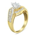 thumbnail image 4 of 14K Two-Toned Gold 1ct TDW Marquise, Baguette and Round cut Diamond Bypass Ring (H-I,SI1-SI2)(Size 7), 4 of 8