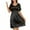 Black, variant on Timegard House Dress for Women V Neck Short Sleeve Sleepdress Drawstring Waist Soft Comfy Nightgowns