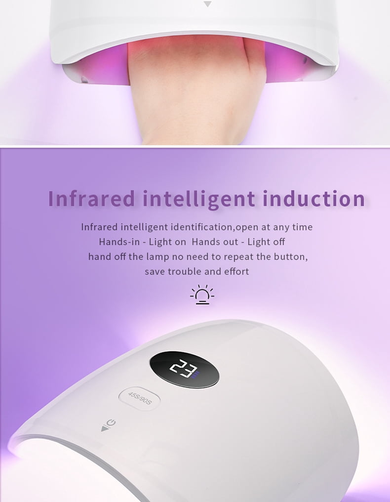Rechargeable Cordless UV LED Nail Lamp, Portable Nail Dryer for Fast Curing All Gel Polish, with 3 Timers & Smart Auto-Sensor for Home & Salon Use