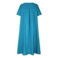 thumbnail image 7 of Summer Dresses For Women Sevevn Women's Summer Casual Loose Linen Short Sleeve Round Neck Dress, 7 of 7