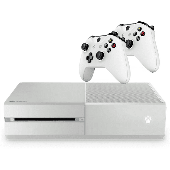 Microsoft Xbox One Game Console 500FB White with Two Retrofam Controllers (Refurbished)