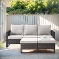 thumbnail image 7 of Bellefurn Outdoor 3 Seats Patio Sofa,All-Weather Wicker Deep Seat Outdoor Couch with Removable Cushions for Porch, Backyard, Balcony, Deck, 7 of 7