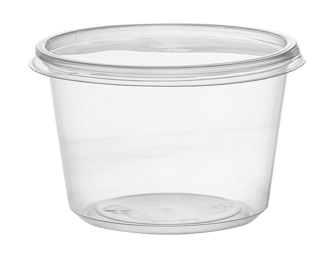 Food Storage Deli Containers with Airtight Lids Slime Small Round 16oz - 50 Pack (50 Pack)