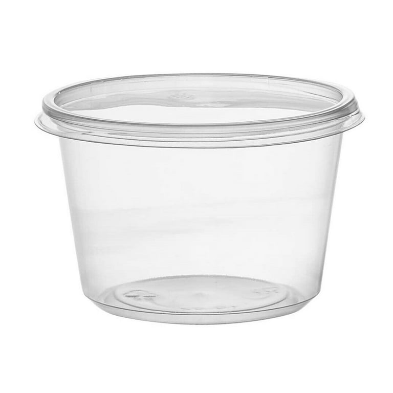 Food Storage Deli Containers with Airtight lids Slim Small Round 16oz - 300  Pack