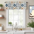 thumbnail image 2 of Valance Curtains for Windows Boho Retro Kitchen Curtians Window Treatment Geometric Abstract Flower Topper Curtain Rod Pocket Valances for Kitchen Bathroom Living Room 42x18in, 2 of 9