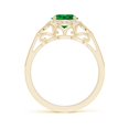 thumbnail image 2 of ANGARA Lab Grown 1.2 Ct Aeon Emerald Leaf & Vine Engagement Ring with Milgrain for Women in 14K Yellow Gold (Size-7mm) | May Birthstone, Anniversary, Jewelry Gift for Women | Lab-Grown Emerald Ring, 2 of 7