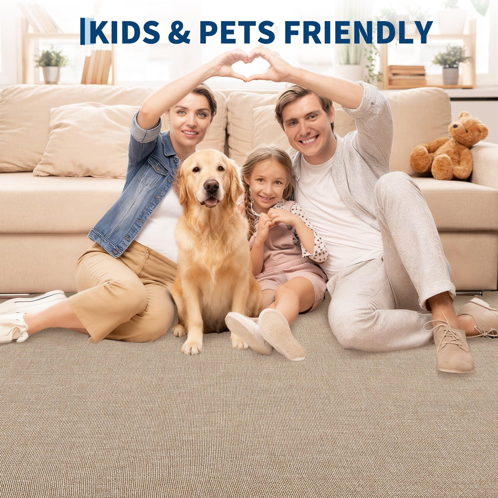 Garvee 2'x6' Modern Solid Color Runner Rug Minimalist Woven Textured Carpet, Washable Rug Non Slip Low Pile Indoor Mats for Hallway Bedroom Kitchen, Camel