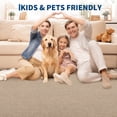 thumbnail image 3 of Garvee 10'x13' Modern Solid Color Area Rug Minimalist Woven Textured Carpet, Washable Rug Non Slip Low Pile Indoor Mats for Living Room Bedroom Dining Room, Camel, 3 of 6
