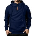 thumbnail image 5 of Atogsazn Mens Tactical Hoodie Casual 1/4 Zipper Long Sleeve Hooded Sweatshirt Pullover Fall Winter Clothes Trendy Navy M Fashion, 5 of 7