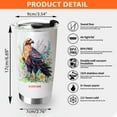 thumbnail image 2 of Golden Eagle Fan Custom 20oz Tumbler With Straw, Handle & Lid - Stainless Steel Coffee Mug - Personalized Gift For Women, Girls, Nature & Wildlife Lovers POaE42, 2 of 6