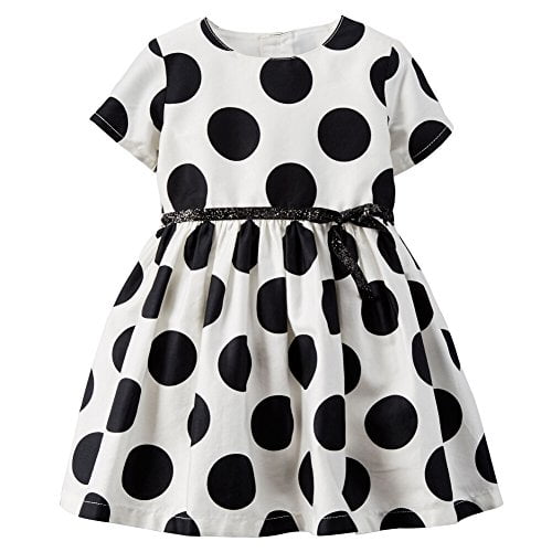 black and white polka dot baby dress