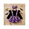 thumbnail image 3 of Franhais Infant Girls Romper and Headdress, Halloween Pumpkin and Bat Printing Long Sleeve Jumpsuit, 3 of 9
