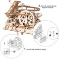 thumbnail image 4 of Kit de modelo de rompecabezas mecánico de madera 3D con juego de pelota de rompecabezas para niños, adolescentes y adultos (posavasos con rueda hidráulica), 4 of 5