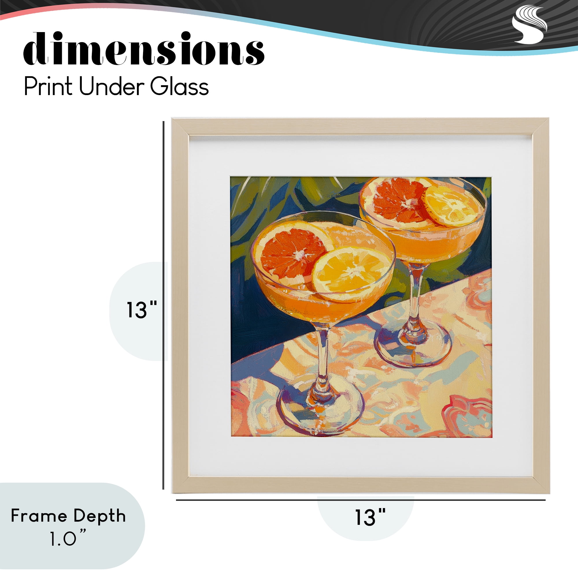 Stupell Industries Fruity Summer Cocktails Birch Framed Print Under Glass, design by Petal Prints Design
