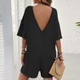thumbnail image 5 of KyCheLot Summer Outfits for Women Rompers Knit Ribbed Short Sleeve Crewneck Tee Romper with Pockets, 5 of 7