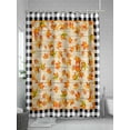 thumbnail image 5 of Fall Shower Curtain Maple Leaves Shower Curtains for Bathroom Thanksgiving Decor, Waterproof Polyester Shower Curtain Set with Hooks, Extra Long 72" x 96" Wood Grain Black White Plaid, 5 of 6
