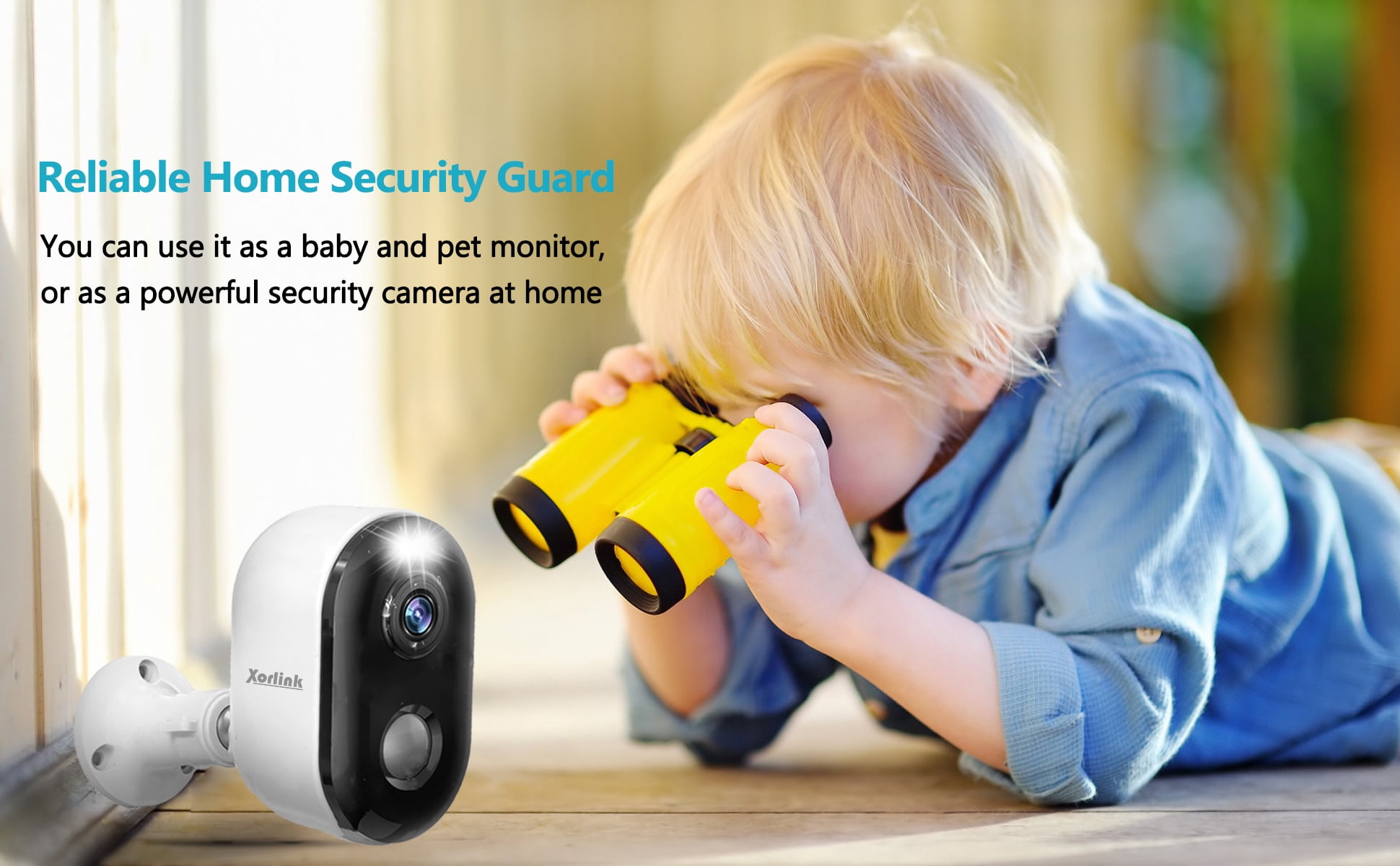Xorlink 2K Wireless Outdoor Security Camera with Spotlight, Waterproof, PIR Detection, 2.4Ghz Wi-Fi, Rechargeable Battery Powered Home Surveillance Camera with Color Night Vision, 2-Way Audio, White