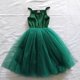 thumbnail image 1 of Vestido tipo tirantes para niñas Vestido de malla con costuras acanaladas para niñas de talla pequeña y mediana Vestido de princesa Vestido pontón, 1 of 6