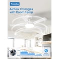 thumbnail image 4 of Ventilador de techo Passky 52" blanco, luz regulable, control remoto, 4 of 7