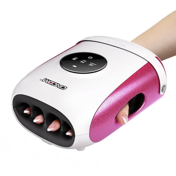 CINCOM Cordless Hand Massager with Heat and Compression, Arthritis Relief, Pink and White – Gift for Women, FSA/HSA Eligible