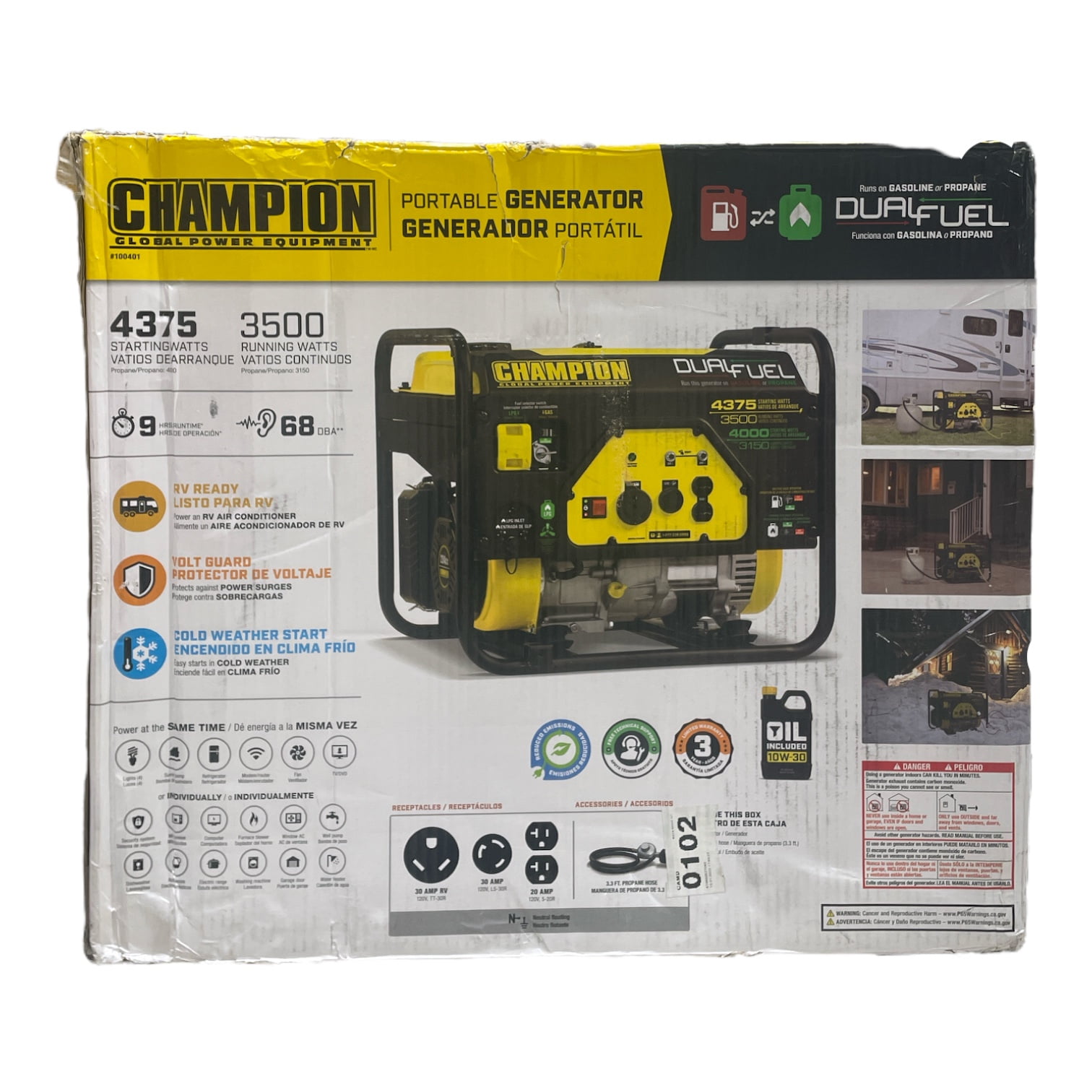 Champion Power Equipment 3500W / 4375W DualFuel Generator CPE100401
