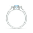 thumbnail image 2 of Angara Natural 1 Ct. Aquamarine with Diamond Classic Ring in 14K White Gold for Women (Ring Size: 11.5), 2 of 9