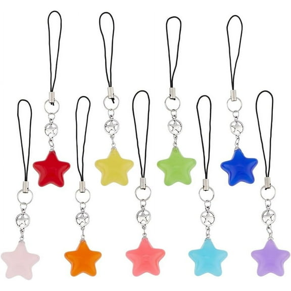 1Set Cell Phone Charms with Alloy Pendants Mobile Straps with Beads Strawberry Horse Heart Flower Ghost Pumpkin Witch Star Fashion Phone Lanyard Strap Phone Chain Strap