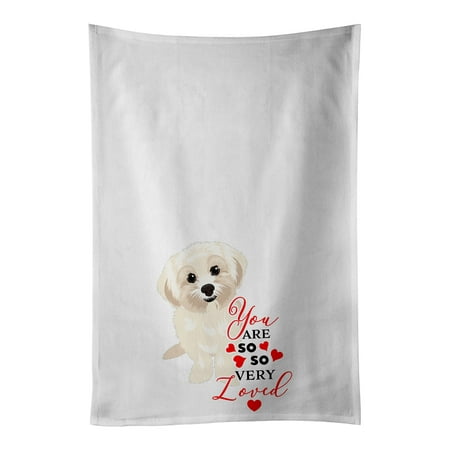 

Shih-Tzu Gold #4 so Loved White Kitchen Towel Set of 2 19 in x 28 in