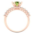 thumbnail image 4 of Clara Pucci 14K Rose Gold Round Cut 1Ct Natural Peridot Engagement Ring + Matching Band - Luxury Box Included, 4 of 7