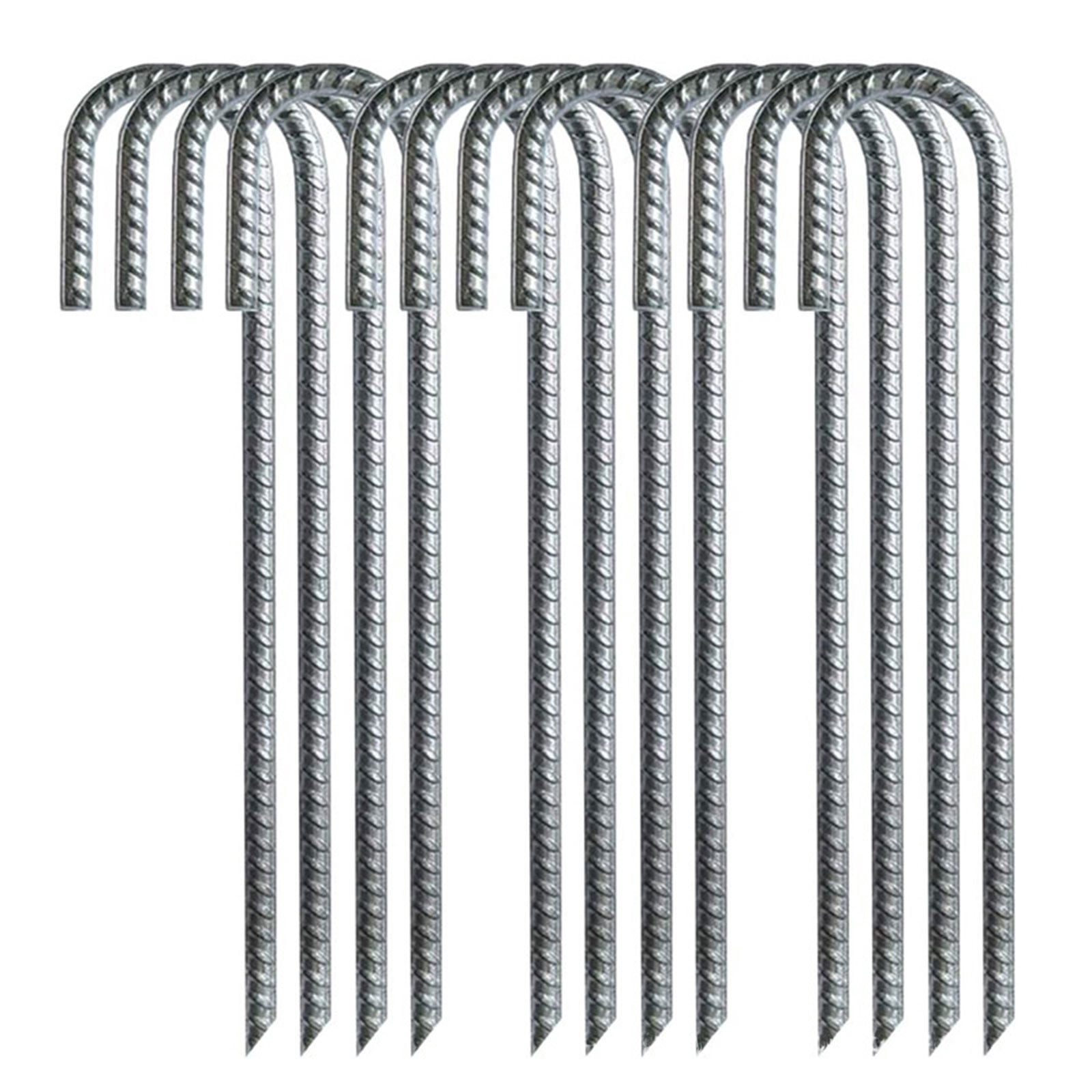 3Pcs Galvanised Steel Ground Anchors Stakes L/Ushape Trampolines Rebars Stakes Tent Nails Garden Stake Camping Tent Peg