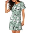 thumbnail image 2 of Haiem Puppy Print Women’s Short-sleeved Nightdress – Comfortable and Loose-Fit Sleepwear, Soft Cotton Sleep Shirt for Relaxing, Casual Nightdress, 2 of 6