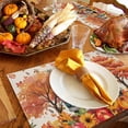 thumbnail image 6 of Fall Placemats Set of 4 Pumpkin Gnome Truck Place Mats Thanksgiving Placemat Berry Autumn Fallen Leaf Linen Table Mats for Dining Kitchen Table Holiday Dinner Party Home Fall Decorations 13x19 Inch, 6 of 8