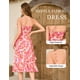 thumbnail image 4 of Vestido de verano Aupuls Aupyh01 rojo con volantes florales para mujer, 4 of 6
