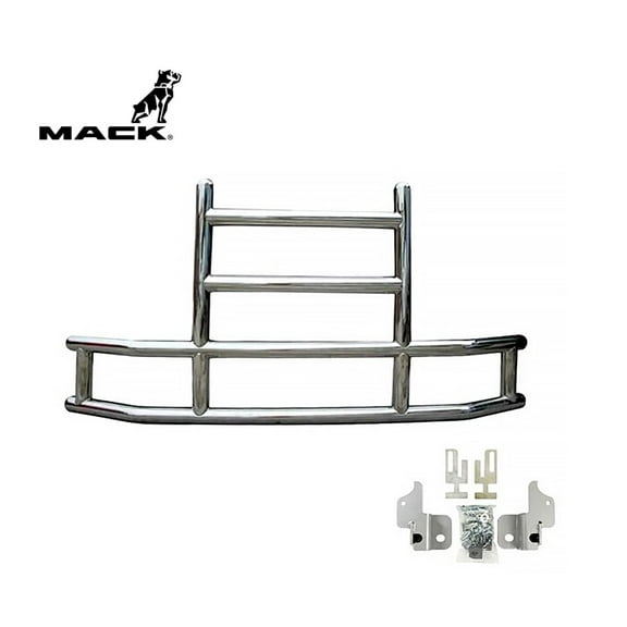 Medium Model Deer Grille Guard Compatible for MACK Pinnacle (2007-2016) with Brackets - 84-2/5"x10"x42-3/5" Heavy Duty Polished Stainless Steel Grille Guard for Trucks
