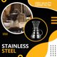 thumbnail image 4 of Bewildely Cafetera de acero inoxidable, soporte para gotero, cono de filtro de papel portátil, soporte reutilizable, suministros para hacer bebidas, Juegos de servir café y té Plata Bewildely HA009959-01B, 4 of 6