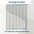 thumbnail image 2 of Sidasu 15 Pack Iron Balusters Square Hollow Stair Spindles 1/2" Metal Balusters with Iron Baluster Swivel Shoes for Staircase, 2 of 6