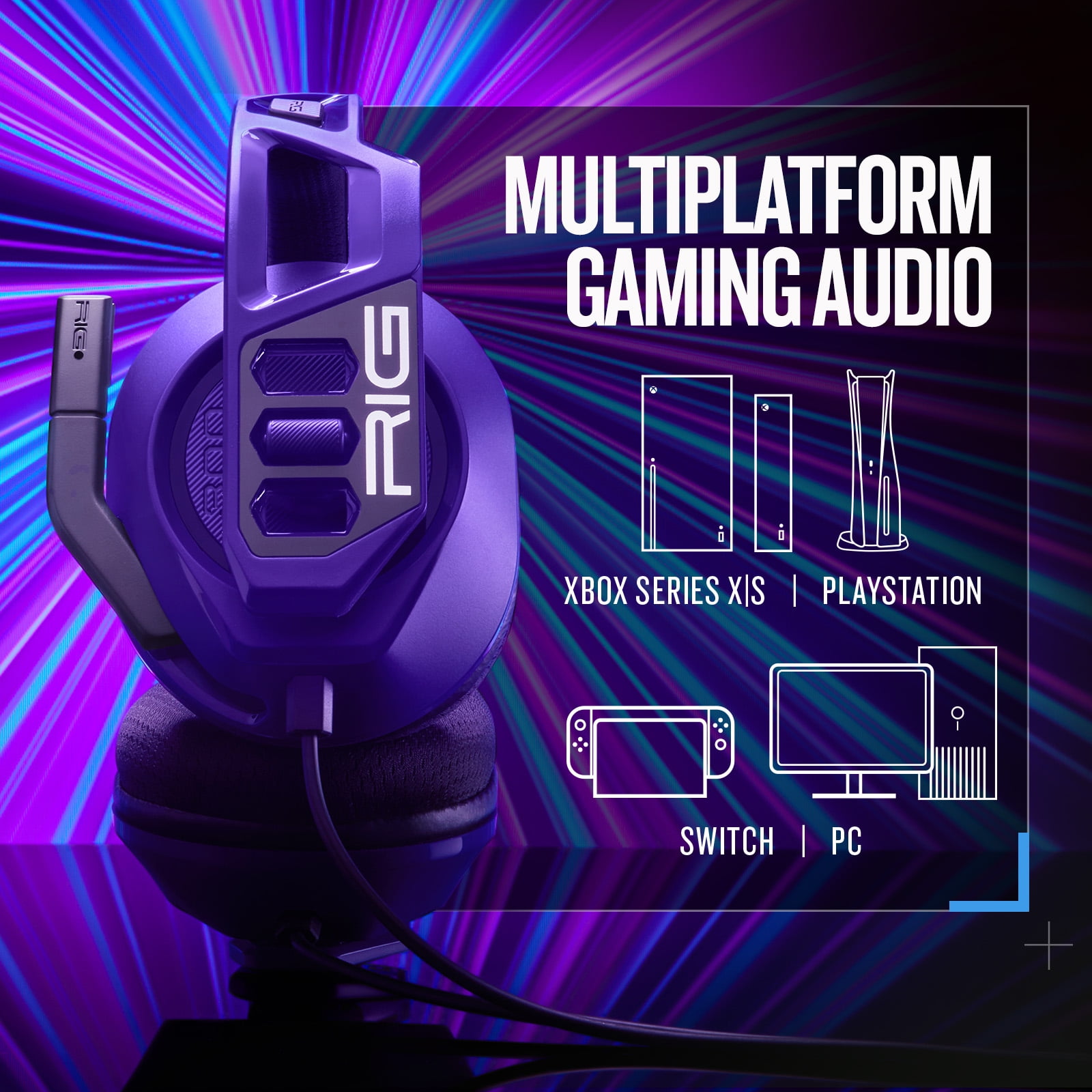 RIG 300 PRO HC Premier Universal Wired Gaming Headset for XBOX Series X|S, XBOX One, PlayStation PS4, PS5, PC, Nintendo Switch, Switch 2 – Cosmic Purple
