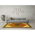 thumbnail image 3 of Ahgly Company Machine Washable Indoor Round Persian Yellow Traditional Area Rugs, 5' Round, 3 of 4