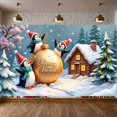 thumbnail image 5 of Penguin Winter Theme Merry Christmas Holiday Backdrop for Christmas Party Indoor Decoration New Year Celebration, 5 of 9