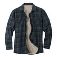 thumbnail image 2 of UVEASISHA Men's Fleece Flannel Plaid Shirt Jacket Soft Sherpa Lined Winter Casual Cotton Thickened Coat Long Sleeve Button Down Warm Jackets with Pockets,Winter Sale,Green,XL, 2 of 8