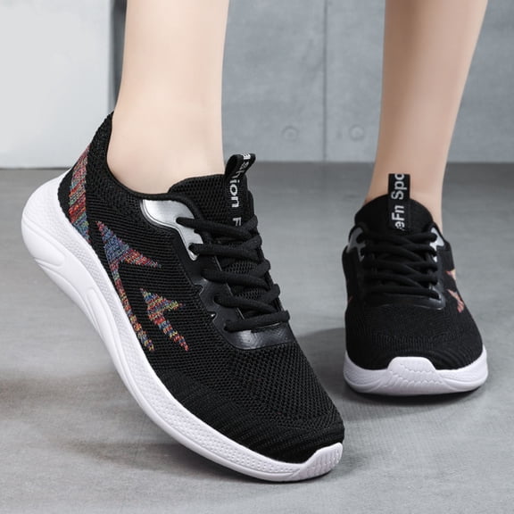 NOKIO Women Running Shoes Athletic Tennis Sneakers Lace Up Mesh Lightweight Breathable Walking Workout Jogging Gym Non Slip Mesh Outdoor Women Shoes Soft Sole Sport Shoes