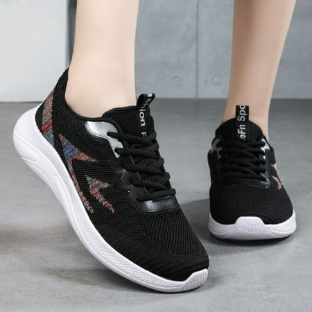 

CAICJ98 Running Shoes Womens Walking Shoes for Women Arch Support Slip On Sneakers Breathable Comfortable Black