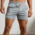 thumbnail image 2 of XIAONU Men's Heather Sweat Shorts Elastic Drawstring Waist Side Pockets Relaxed Fit Casual Bottoms, 2 of 4