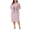 thumbnail image 1 of Conjuntos de trajes de talla grande Agnes Orinda para mujeres, dos piezas, blazers, chaqueta y vestido sin mangas, conjuntos de trajes de negocios informales 4X rosa, 1 of 6